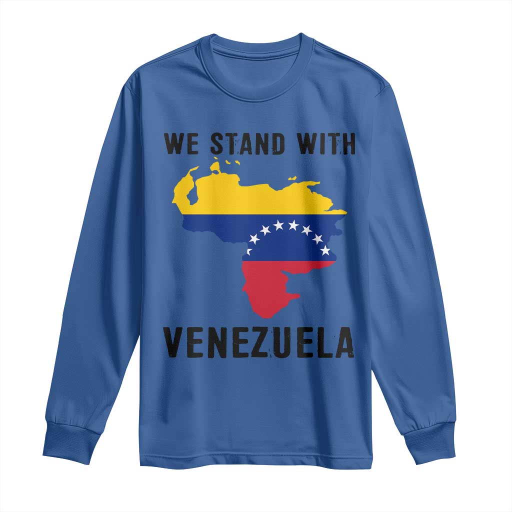 We Stand With Venezuela Long Sleeve Shirt Venezuelan Flag Unity Graphic - Wonder Print Shop