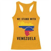 We Stand With Venezuela Racerback Tank Top Venezuelan Flag Unity Graphic - Wonder Print Shop