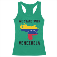 We Stand With Venezuela Racerback Tank Top Venezuelan Flag Unity Graphic - Wonder Print Shop
