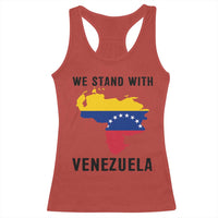 We Stand With Venezuela Racerback Tank Top Venezuelan Flag Unity Graphic - Wonder Print Shop