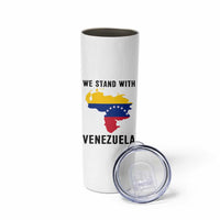 We Stand With Venezuela Skinny Tumbler Venezuelan Flag Unity Graphic - Wonder Print Shop