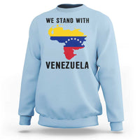 We Stand With Venezuela Sweatshirt Venezuelan Flag Unity Graphic - Wonder Print Shop