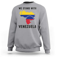 We Stand With Venezuela Sweatshirt Venezuelan Flag Unity Graphic - Wonder Print Shop