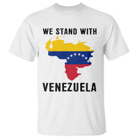 We Stand With Venezuela T Shirt Venezuelan Flag Unity Graphic - Wonder Print Shop