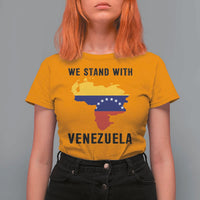 We Stand With Venezuela T Shirt For Women Venezuelan Flag Unity Graphic - Wonder Print Shop