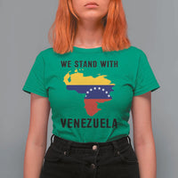 We Stand With Venezuela T Shirt For Women Venezuelan Flag Unity Graphic - Wonder Print Shop
