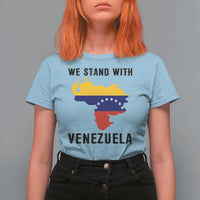We Stand With Venezuela T Shirt For Women Venezuelan Flag Unity Graphic - Wonder Print Shop