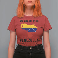 We Stand With Venezuela T Shirt For Women Venezuelan Flag Unity Graphic - Wonder Print Shop