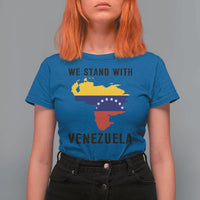 We Stand With Venezuela T Shirt For Women Venezuelan Flag Unity Graphic - Wonder Print Shop