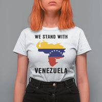 We Stand With Venezuela T Shirt For Women Venezuelan Flag Unity Graphic - Wonder Print Shop