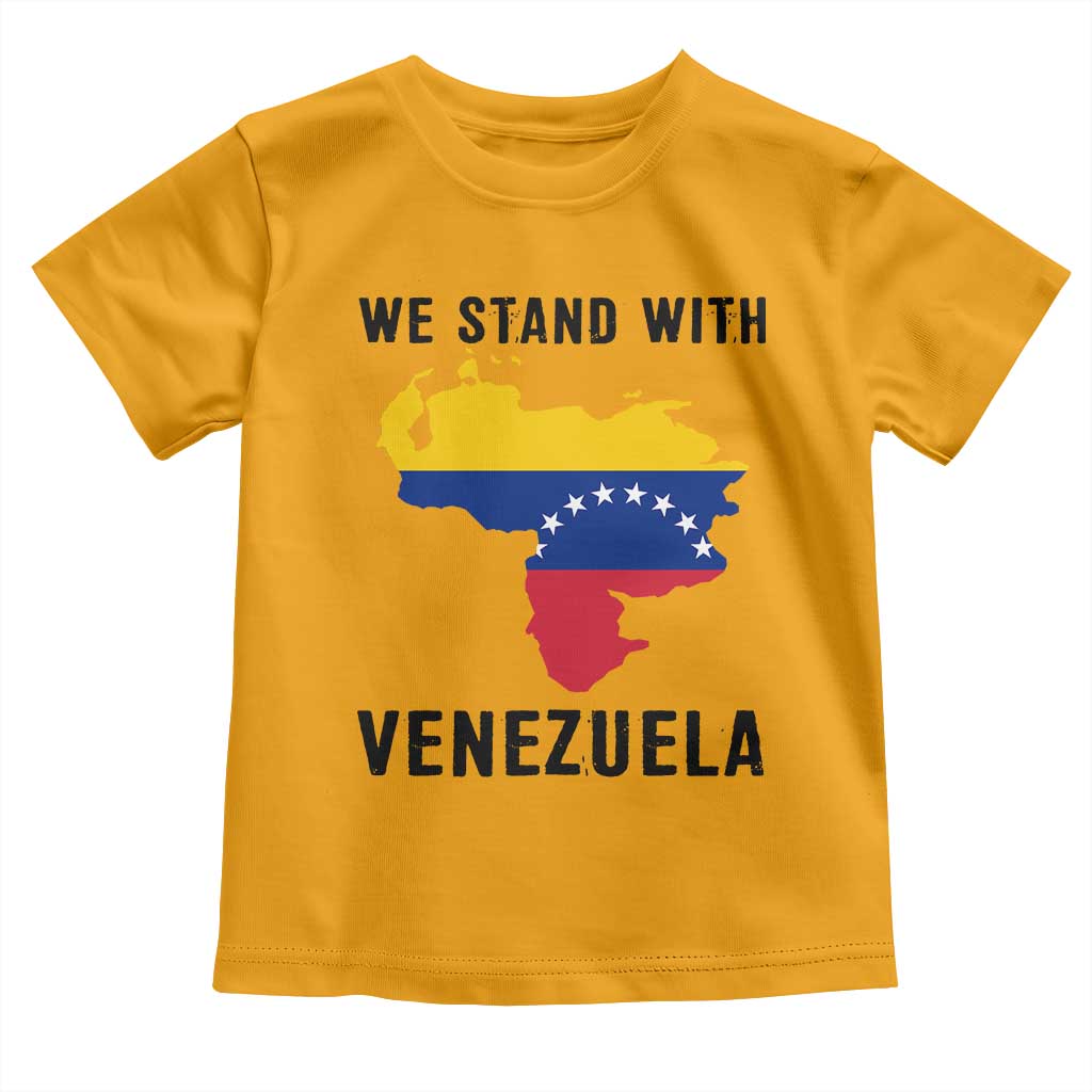 We Stand With Venezuela Toddler T Shirt Venezuelan Flag Unity Graphic - Wonder Print Shop