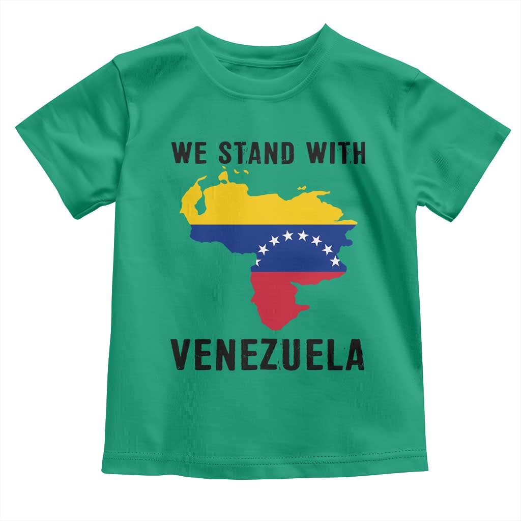 We Stand With Venezuela Toddler T Shirt Venezuelan Flag Unity Graphic - Wonder Print Shop