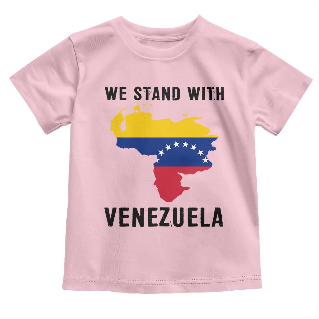 We Stand With Venezuela Toddler T Shirt Venezuelan Flag Unity Graphic - Wonder Print Shop