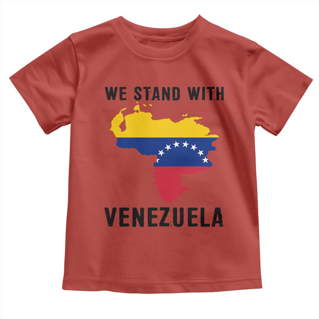 We Stand With Venezuela Toddler T Shirt Venezuelan Flag Unity Graphic - Wonder Print Shop