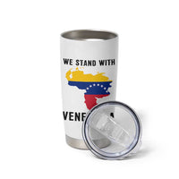 We Stand With Venezuela Tumbler Cup Venezuelan Flag Unity Graphic - Wonder Print Shop