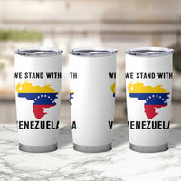 We Stand With Venezuela Tumbler Cup Venezuelan Flag Unity Graphic - Wonder Print Shop
