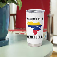 We Stand With Venezuela Tumbler Cup Venezuelan Flag Unity Graphic - Wonder Print Shop