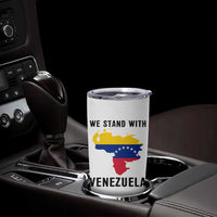 We Stand With Venezuela Tumbler Cup Venezuelan Flag Unity Graphic - Wonder Print Shop