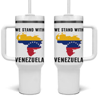 We Stand With Venezuela Tumbler With Handle Venezuelan Flag Unity Graphic - Wonder Print Shop