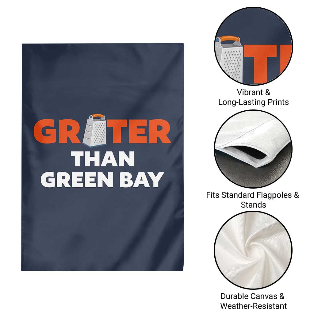 Funny Greater Than Green Bay Rivalry Garden Flag Cheese Grater - Wonder Print Shop