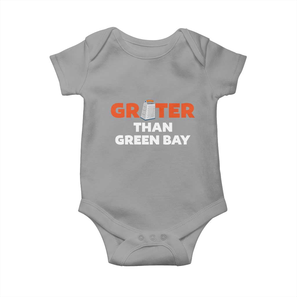 Funny Greater Than Green Bay Rivalry Baby Onesie Cheese Grater - Wonder Print Shop