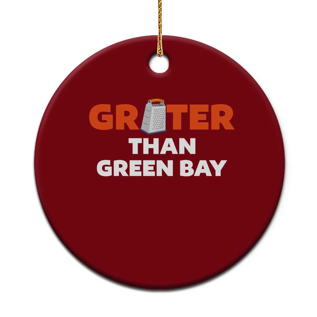 Funny Greater Than Green Bay Rivalry Ceramic Ornament Cheese Grater - Wonder Print Shop