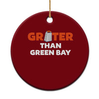 Funny Greater Than Green Bay Rivalry Ceramic Ornament Cheese Grater - Wonder Print Shop