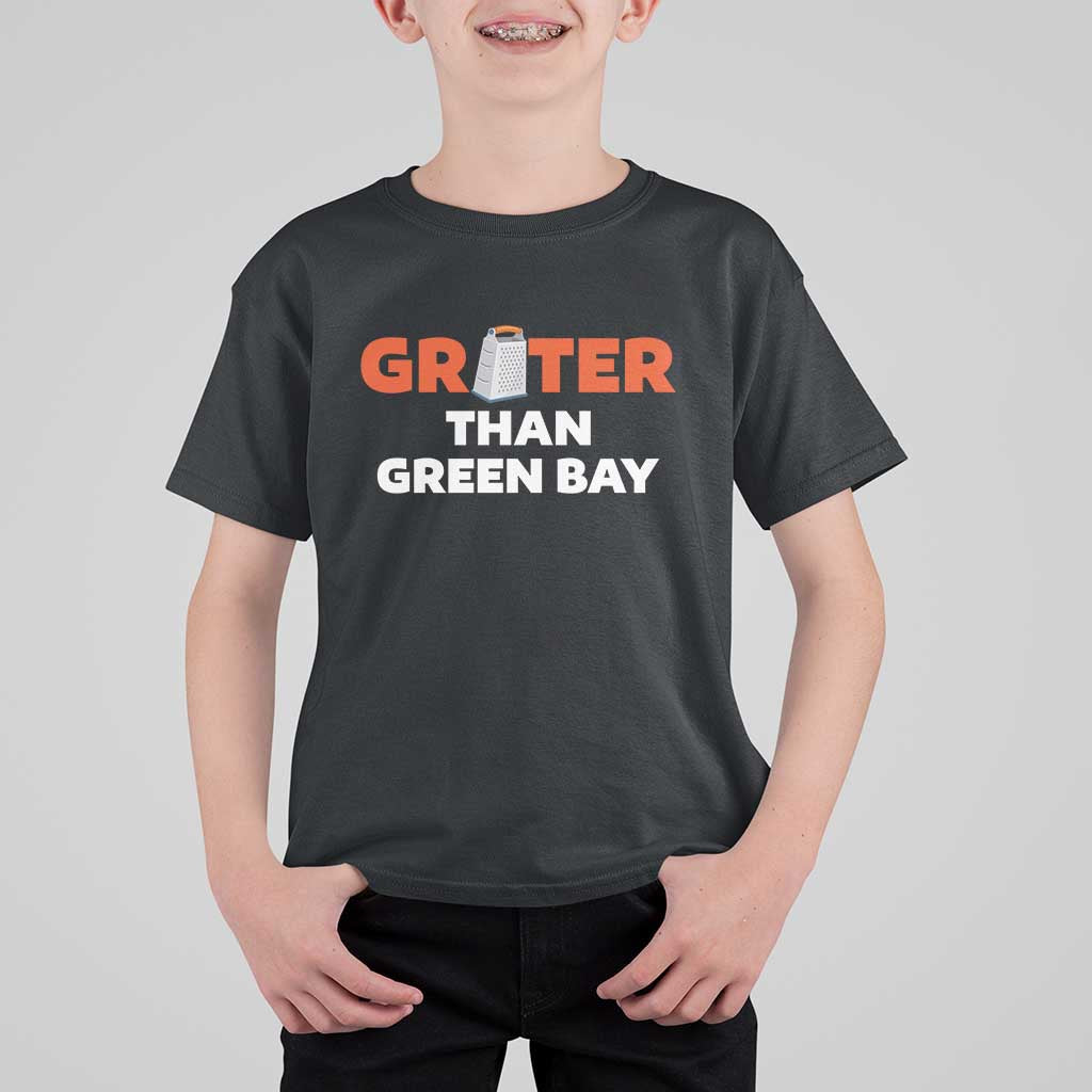 Funny Greater Than Green Bay Rivalry T Shirt For Kid Cheese Grater - Wonder Print Shop