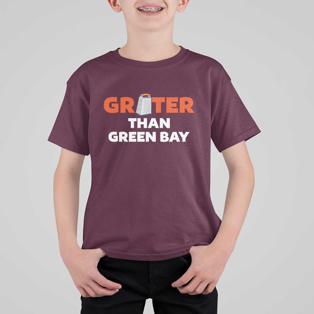 Funny Greater Than Green Bay Rivalry T Shirt For Kid Cheese Grater - Wonder Print Shop