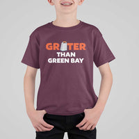 Funny Greater Than Green Bay Rivalry T Shirt For Kid Cheese Grater - Wonder Print Shop