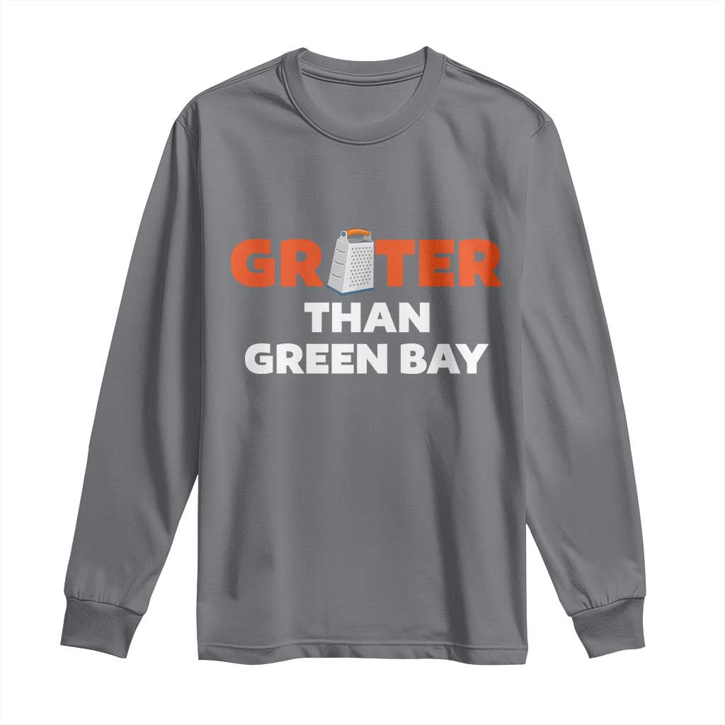 Funny Greater Than Green Bay Rivalry Long Sleeve Shirt Cheese Grater - Wonder Print Shop
