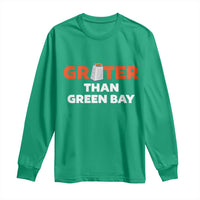 Funny Greater Than Green Bay Rivalry Long Sleeve Shirt Cheese Grater - Wonder Print Shop