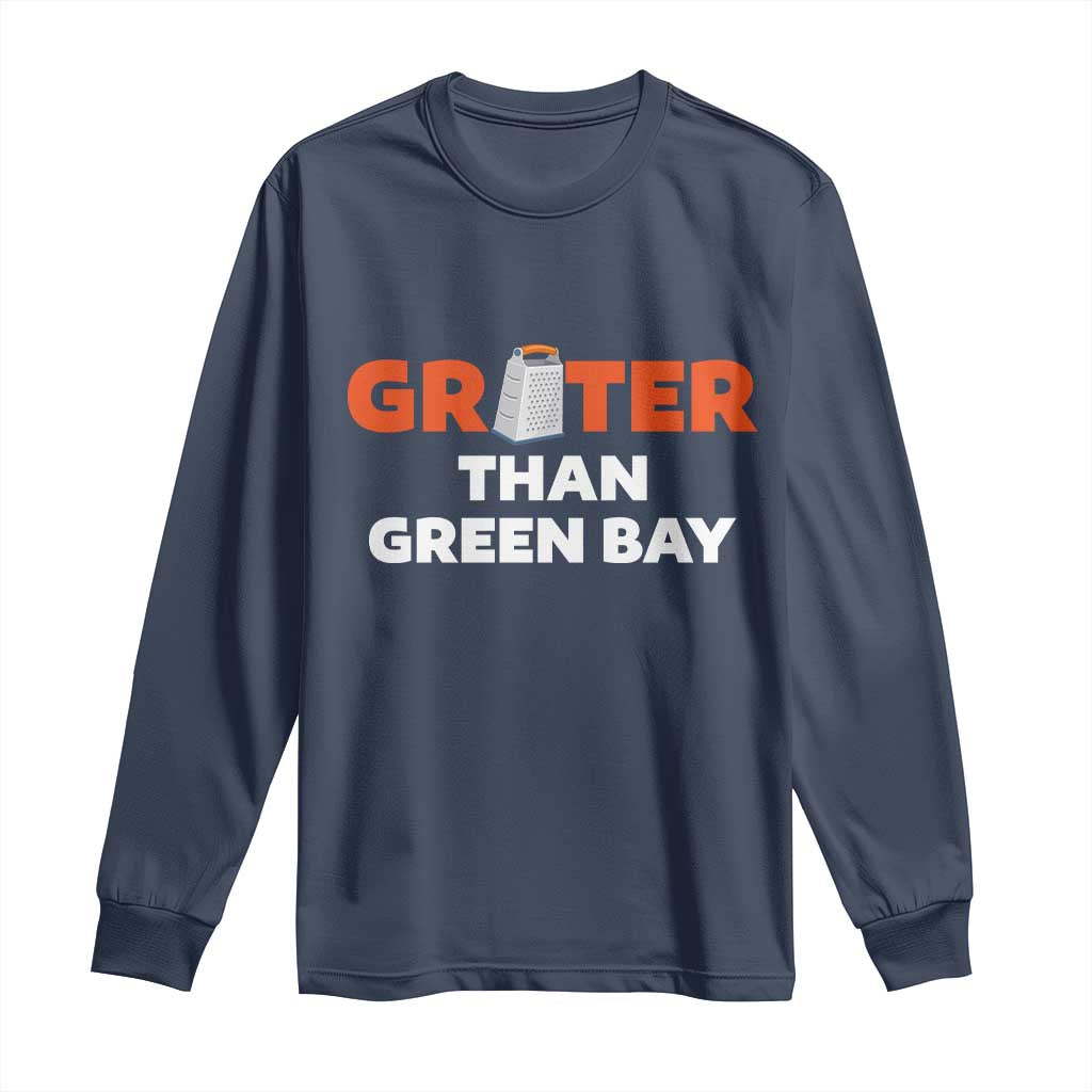 Funny Greater Than Green Bay Rivalry Long Sleeve Shirt Cheese Grater - Wonder Print Shop