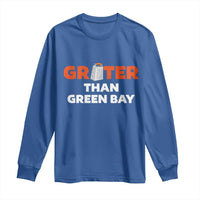 Funny Greater Than Green Bay Rivalry Long Sleeve Shirt Cheese Grater - Wonder Print Shop