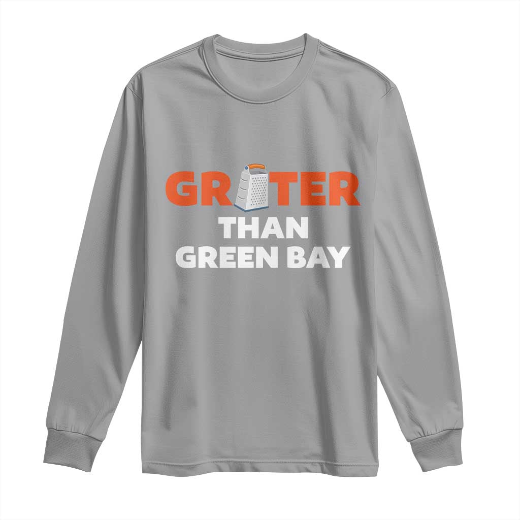 Funny Greater Than Green Bay Rivalry Long Sleeve Shirt Cheese Grater - Wonder Print Shop