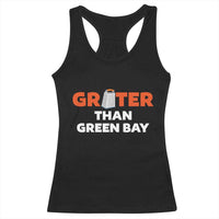 Funny Greater Than Green Bay Rivalry Racerback Tank Top Cheese Grater - Wonder Print Shop