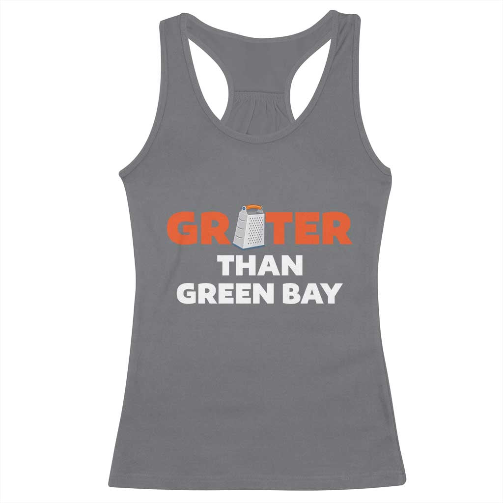 Funny Greater Than Green Bay Rivalry Racerback Tank Top Cheese Grater - Wonder Print Shop