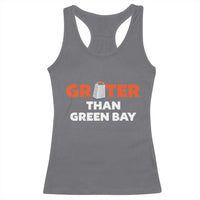 Funny Greater Than Green Bay Rivalry Racerback Tank Top Cheese Grater - Wonder Print Shop