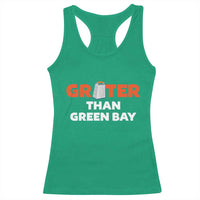 Funny Greater Than Green Bay Rivalry Racerback Tank Top Cheese Grater - Wonder Print Shop