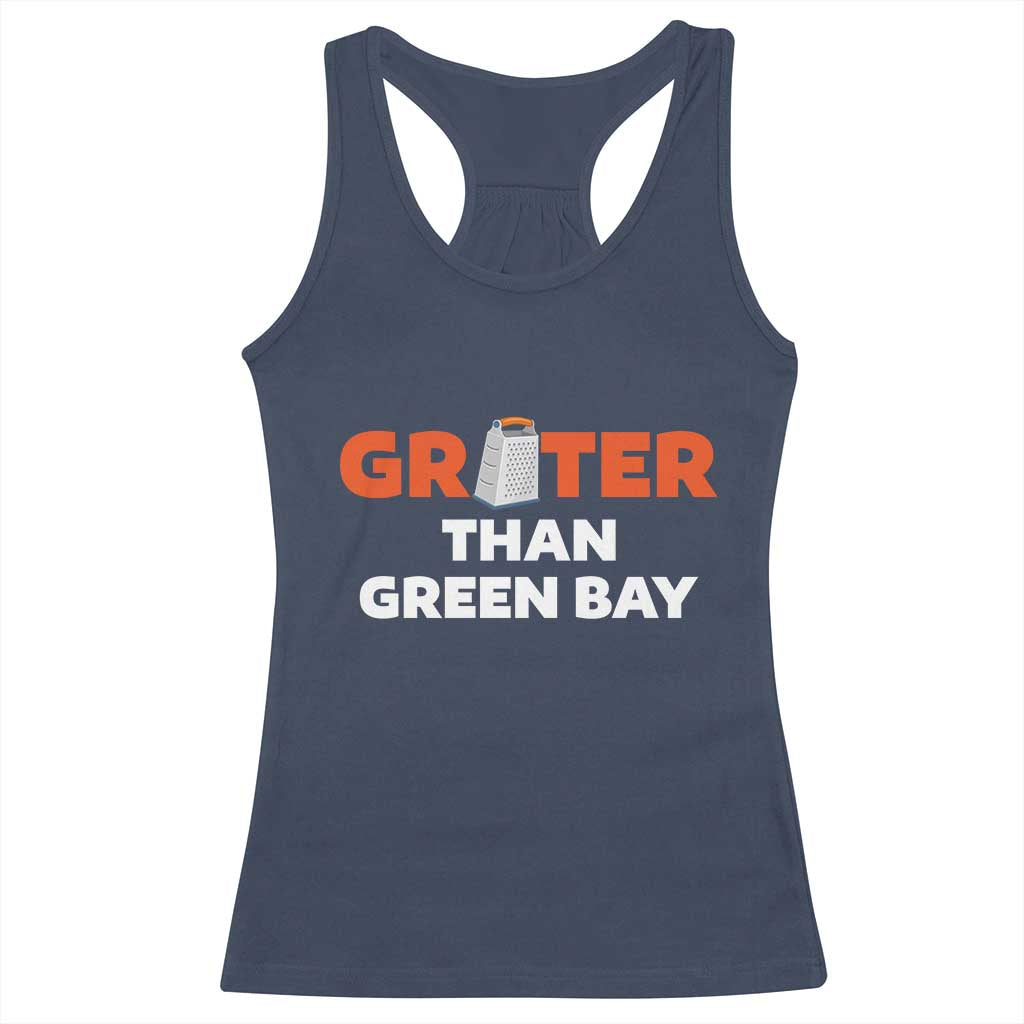 Funny Greater Than Green Bay Rivalry Racerback Tank Top Cheese Grater - Wonder Print Shop