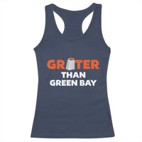 Funny Greater Than Green Bay Rivalry Racerback Tank Top Cheese Grater - Wonder Print Shop