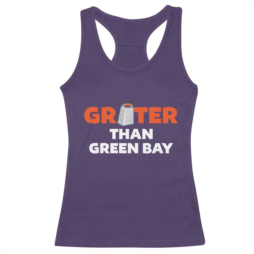 Funny Greater Than Green Bay Rivalry Racerback Tank Top Cheese Grater - Wonder Print Shop