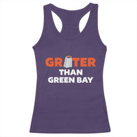 Funny Greater Than Green Bay Rivalry Racerback Tank Top Cheese Grater - Wonder Print Shop