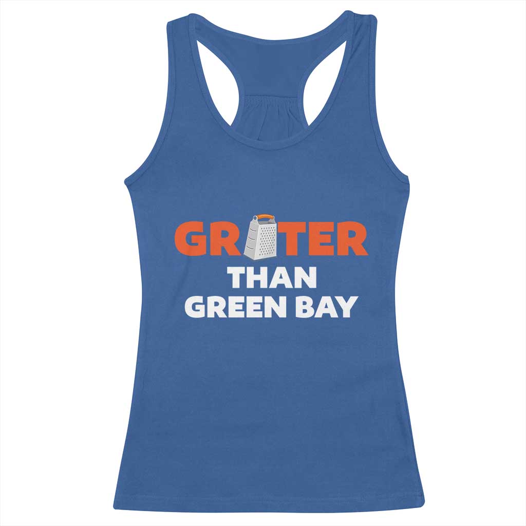 Funny Greater Than Green Bay Rivalry Racerback Tank Top Cheese Grater - Wonder Print Shop