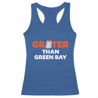 Funny Greater Than Green Bay Rivalry Racerback Tank Top Cheese Grater - Wonder Print Shop