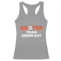 Funny Greater Than Green Bay Rivalry Racerback Tank Top Cheese Grater - Wonder Print Shop