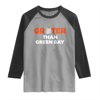 Funny Greater Than Green Bay Rivalry Raglan Shirt Cheese Grater - Wonder Print Shop