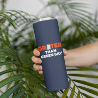 Funny Greater Than Green Bay Rivalry Skinny Tumbler Cheese Grater - Wonder Print Shop