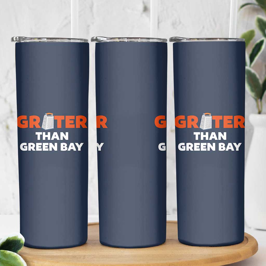 Funny Greater Than Green Bay Rivalry Skinny Tumbler Cheese Grater - Wonder Print Shop