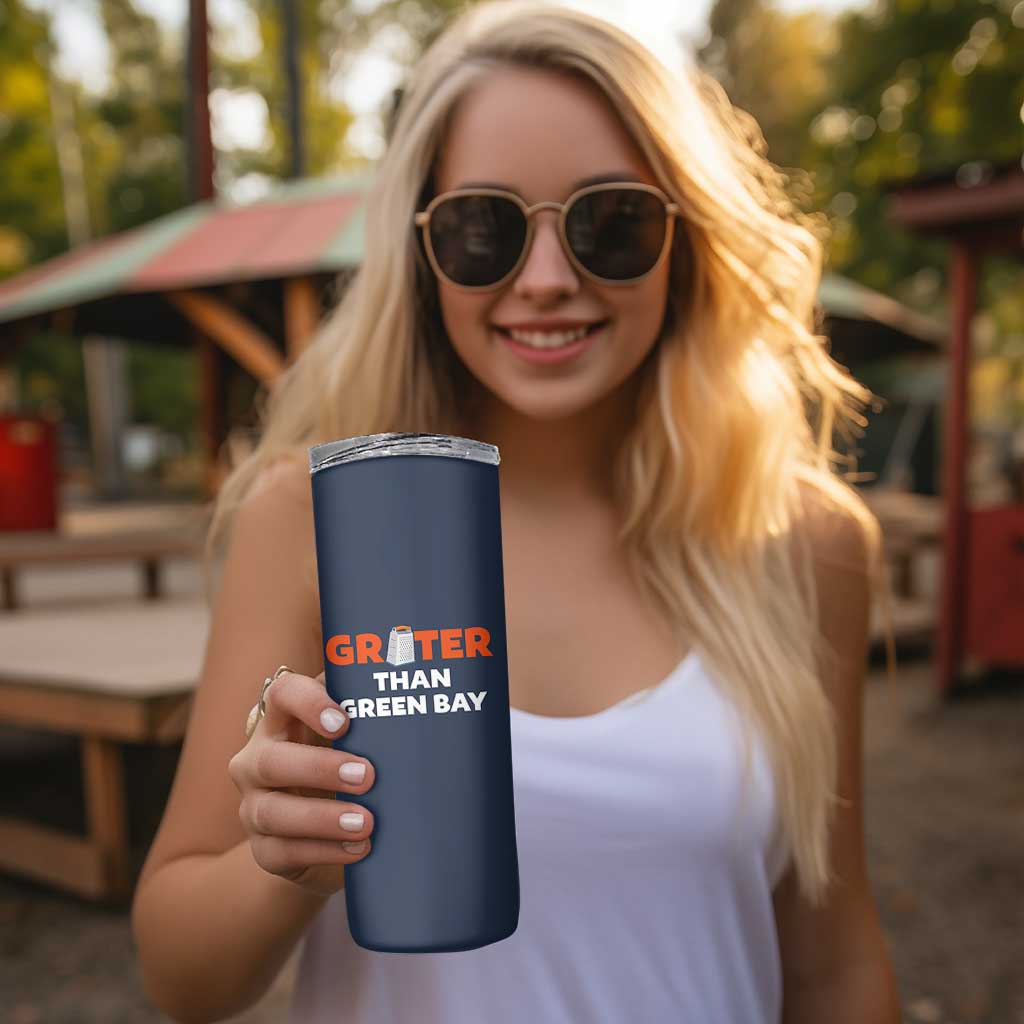 Funny Greater Than Green Bay Rivalry Skinny Tumbler Cheese Grater - Wonder Print Shop